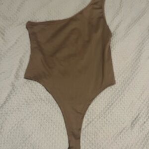 Amazon one shoulder Brown bodysuit